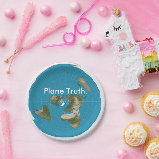 平らな真実の方位角の等距離の紙皿の地図 ペーパープレート (パーティー)