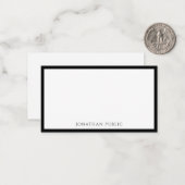 平らな粋でエレガントでシンプルな白黒のテンプレート ノートカード (正面/裏面インサイチュ)