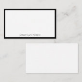平らな粋でエレガントでシンプルな白黒のテンプレート ノートカード (正面/裏面)