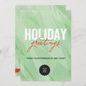 平らな緑の水彩画 シーズンカード (正面/裏面)