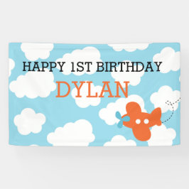 平らな背景幕/旗(青及びオレンジ) 横断幕