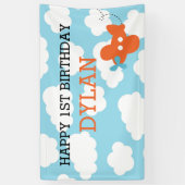 平らな背景幕/旗(青及びオレンジ) 横断幕 (縦)