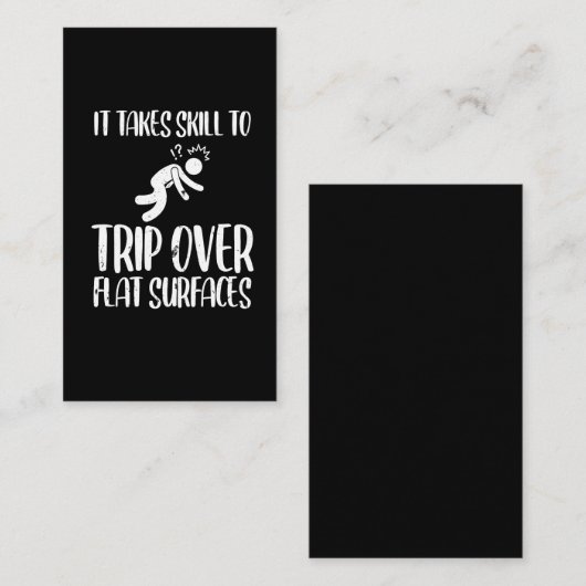 平らな表面をぎこちなおもしろいい旅 名刺 (正面/裏面)