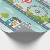 平らな都市景観の地図の包装紙 ラッピングペーパー (角)