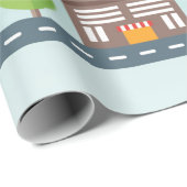 平らな都市景観の地図の包装紙 ラッピングペーパー (ロールコーナー)