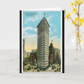 平らな鉄の建物。 ブロードウェイおよび第5 Ave。 NYC カード (黄色い花)