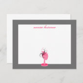 平らなNotecard -ピンク及び黒いFascinator ノートカード (正面/裏面)