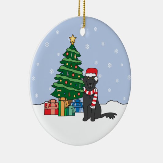 平ら上塗を施してあるレトリーバーのクリスマスのオーナメント セラミックオーナメント (右)