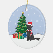 平ら上塗を施してあるレトリーバーのクリスマスのオーナメント セラミックオーナメント (左)