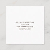 平エレガントフェイク金ゴールド円黒/白ストライプ円 スクエア名刺 (裏面)