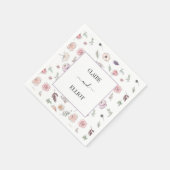 平エレガントモダン植物緑結婚病 スタンダードカクテルナプキン (角)