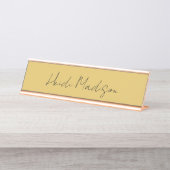 平エレガントモダン金ゴールドシンプル色書 デスクネームプレート (正面)