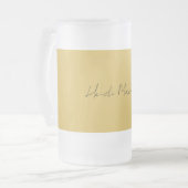 平エレガントモダン金ゴールドシンプル色書 フロストグラスビールジョッキ (正面左)