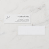 平エレガントモノグラムのモダンデザインお洒落 スキニー名刺 (正面/裏面)