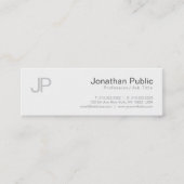 平エレガントモノグラムのモダンデザインお洒落 スキニー名刺 (正面)