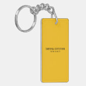 平エレガントユニークシンプル黄ミニマルオレンジ キーホルダー (正面左)