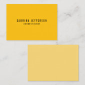 平エレガントユニークシンプル黄ミニマルオレンジ ノートカード (正面/裏面)