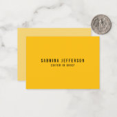 平エレガントユニークシンプル黄ミニマルオレンジ ノートカード (正面/裏面インサイチュ)