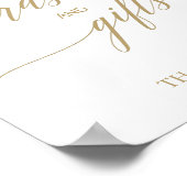 平エレガント平金ゴールド書道カードとギフトサイン ポスター (角)