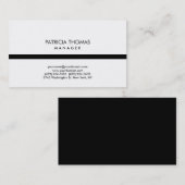 平エレガント白スタイリッシュ黒プロフェッショナル 名刺 (正面/裏面)