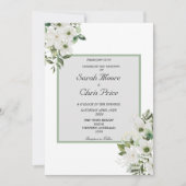 平エレガント白フローラ結婚ズ セーブザデート (正面)