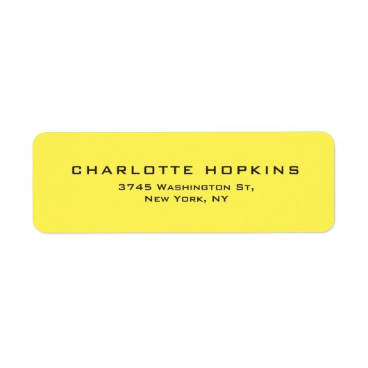 平エレガント黄ミニマモダンリスト ラベル (正面)
