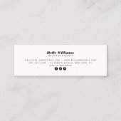 平エレガント黒花ヴィンテージフローラクラフト スキニー名刺 (裏面)