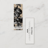 平エレガント黒花ヴィンテージフローラクラフト スキニー名刺 (正面/裏面)