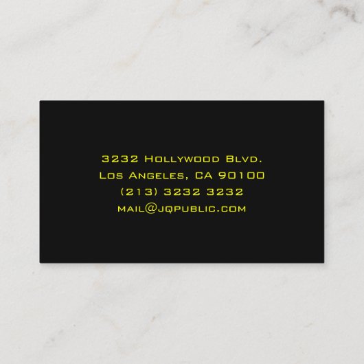 平エレガント黒 名刺 (裏面)