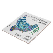 平カラフル和についての鳩·ウ·バース（ガラティア人5:22） タイル (側面)