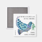 平カラフル和についての鳩·ウ·バース(ガラティア人5:22) マグネット (正面/裏面)