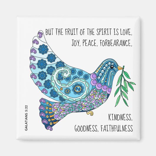 平カラフル和についての鳩·ウ·バース(ガラティア人5:22) マグネット (正面)