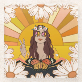 平カラフル和 ガラスコースター