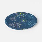 平カラフル正大晦日のパーティーパターン ペーパープレート (アングル)