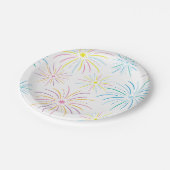 平カラフル正大晦日のパーティーパターン – 白 ペーパープレート (アングル)