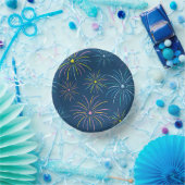 平カラフル正大晦日のパーティーパターン – 青 ペーパーボウル (パーティー)