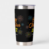 平カラフル正大晦日パーティー 保温保冷タンブラー (左面)
