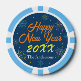 平カラフル正月のイブパーティー – 青 ポーカーチップ