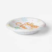 平カラフル正月大晦日パーティー – ホワイト ペーパーボウル (傾斜あり)