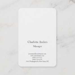 平クラシカルシンプル小の白エレガント色 名刺