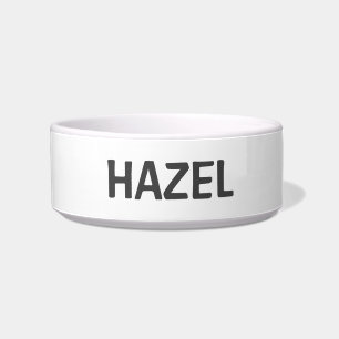 平シンプルミニマル白と灰色の水猫または犬 ボウル