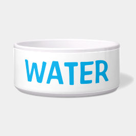 平シンプルミニマル白と青の水猫または犬 ボウル