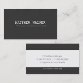 平シンプルモダン暗頭が切れる炭グレー 名刺 (正面/裏面)