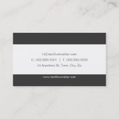 平シンプルモダン暗頭が切れる炭グレー 名刺 (裏面)