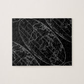 平シンプル球/地図 ジグソーパズル (横)