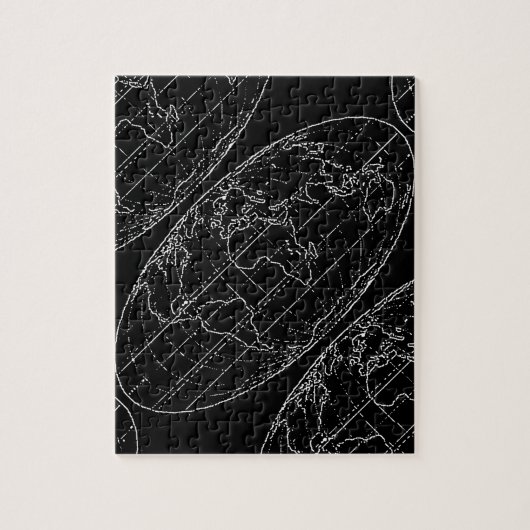 平シンプル球/地図 ジグソーパズル (縦)