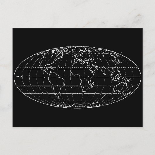 平シンプル球/地図 ポストカード (正面)