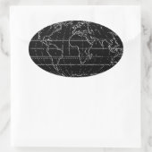 平シンプル球/地図 楕円形シール (バッグ)