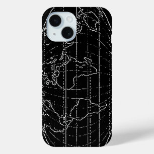 平シンプル球/地図 iPhone 15ケース