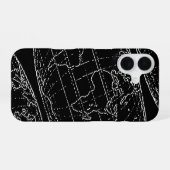 平シンプル球/地図 iPhone 16ケース (裏面横)